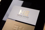 Gold ink and foil stamped real estate name card design 3
