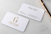 Gold Metallic Ink on White Name card with Debossing Business Card Template 1
