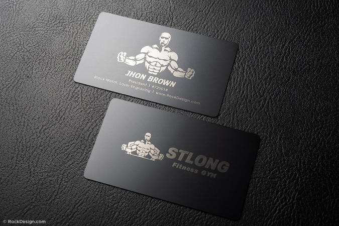Cool fitness personal training business card template – STLONG Fitness Gym