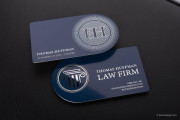 Blue and silver metal business card template 1