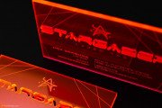 Dazzling Translucent Fluorescent Orange Acrylic Business Card 2