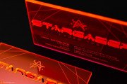 Dazzling Translucent Fluorescent Orange Acrylic Business Card 2