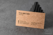 Simplistic Regular Brown Kraft Business Card - Enzo 2