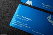 Professional laser engraved blue metal business card 3