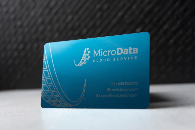 Modern technology blue metal name card template – MicroData