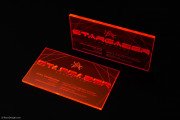 Dazzling Translucent Fluorescent Orange Acrylic Business Card 4
