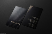 Linear Laser Engraved Black Metal Business Card 1