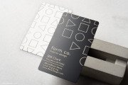 Simple modern vertical black and white metal business card with laser engraving 7