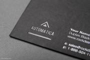 Free black business card template with black and silver foil stamping 2