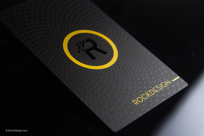 Professional luxury black metal business card - RockDesign