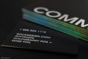 Holographic black suede visiting card template 7