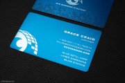 Pixel Patterned Laser Engraved Blue Metal Business Card 3