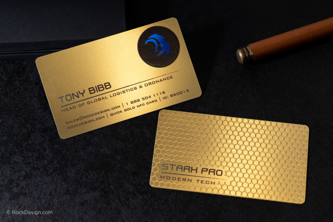 Gold Metal NFC Business Card - Stark Pro