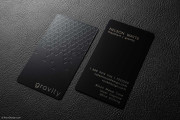 Etched Falling Triangles Laser Engraved Black Metal Business Card 1