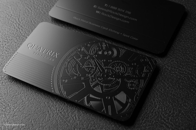 Elegant professional black metal business card - Quatrix