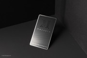 Silver & black metal cut through business card template 1
