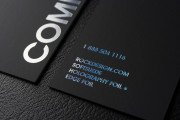 Holographic black suede visiting card template 3