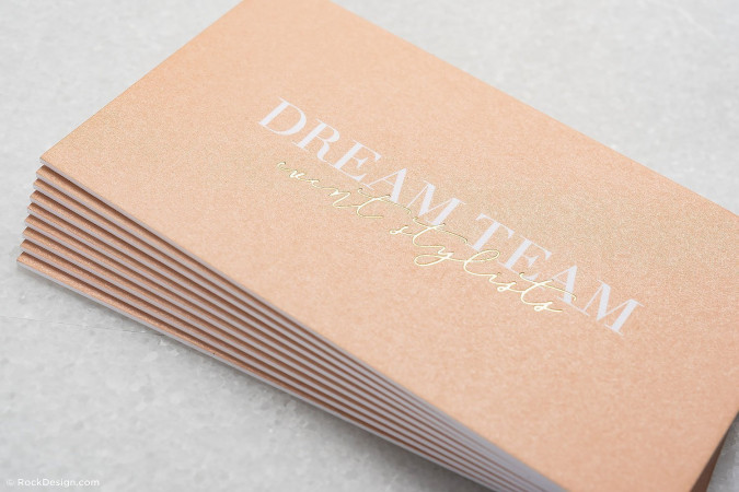 Fancy gold foil printing spot color business card – Dream Team
