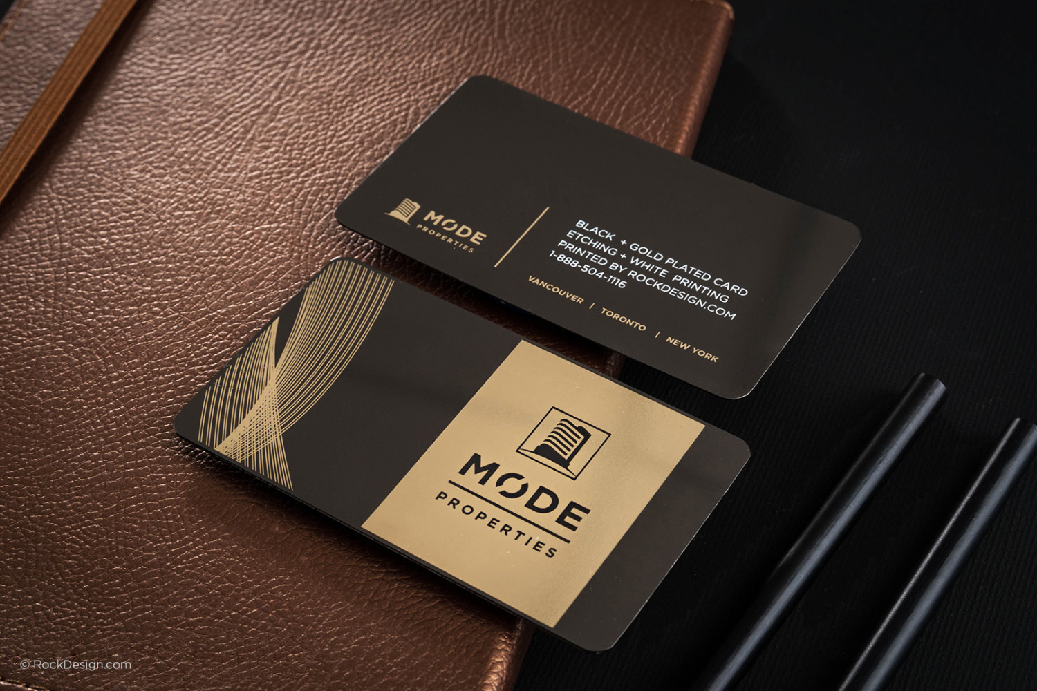 black and gold business cards