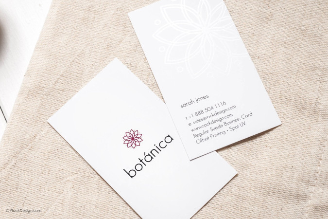 Minimalistic vertical business card with spot UV - Botanica