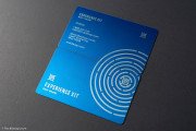 Modern and bold blue metal visiting card template 3