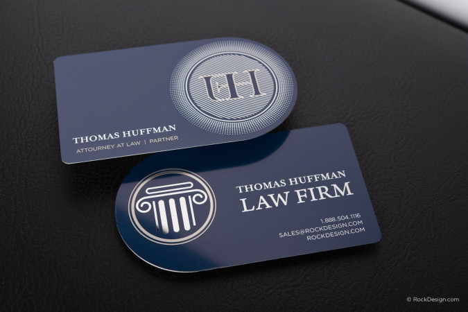 Modern stainless steel business card template - Law Firm