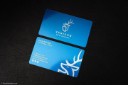 Fancy Restaurant laser engraved quick blue metal biz card template 1