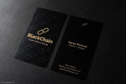 Black Metal Blind Etching Gold Metallic Ink Business Card 1