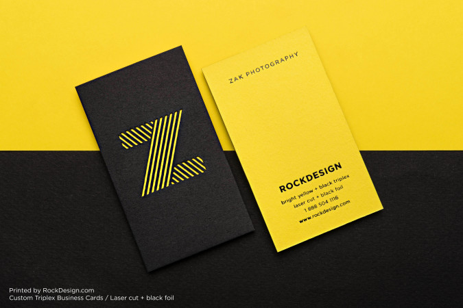 Bright and Bold Uniquely Laser Cut Triplex Business Card Template - Z