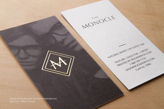 Photo Print Natural Cream Business Card Template - Monocle