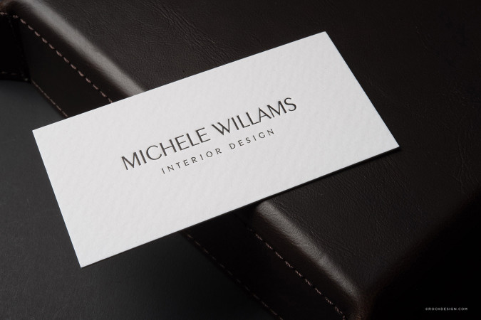 Classic Black & White Letterpress Business Card Template - Michele Willams