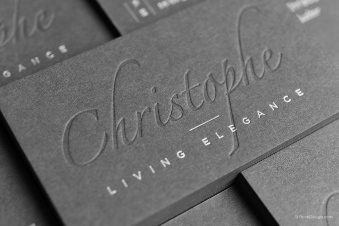 Dark gray real estate duplex fancy deboss foil template - Christophe