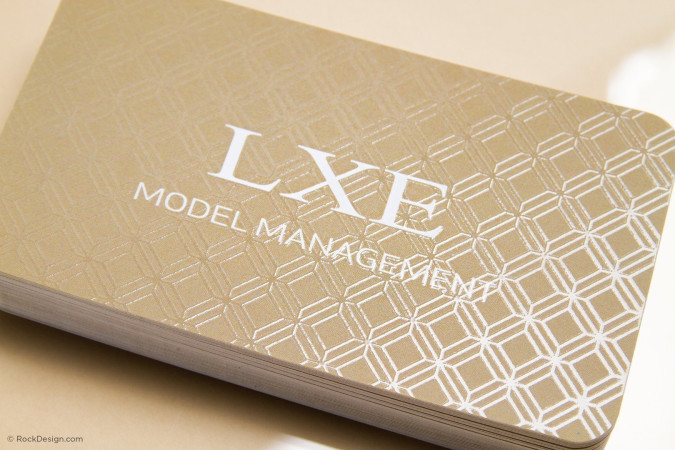 Classic suede business card with spot UV - LXE