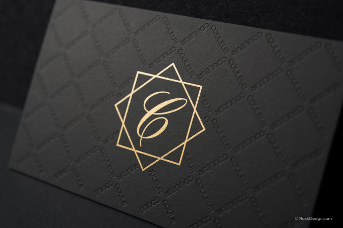 Premium black hard suede business card - Couleur