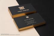 Elegant Business Card Template Design With Gold Foil Stamp 2