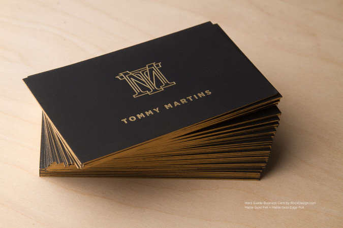Gold Foil Monogram Elegant Black Business Card Template - Tommy Martins