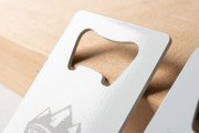 Bold Laser Engraved White Metal Bottle Opener 2