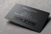 Bold and sophisticated metal black card with cut-through business card template 6