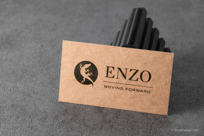 Simplistic Regular Brown Kraft Business Card - Enzo 