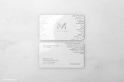 Technological Laser Engraved White Metal Business Card 1