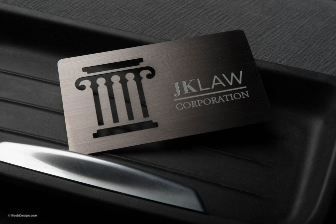 Resilient Cut-Through Etching Gunmetal Business Card - Jordan Kaiser
