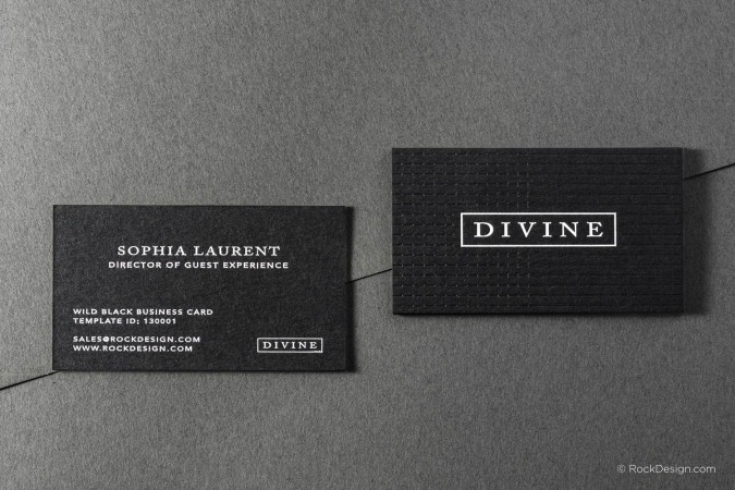 Divine Wild Black Uncoated Business Cards -  Sophia Laurent
