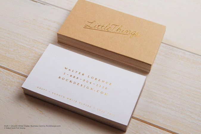 Foil stamp kraft white classic vintage visiting card design - Little Things