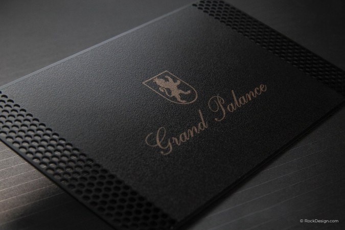 Elegant professional laser engraved metal business card - Grand Palance
