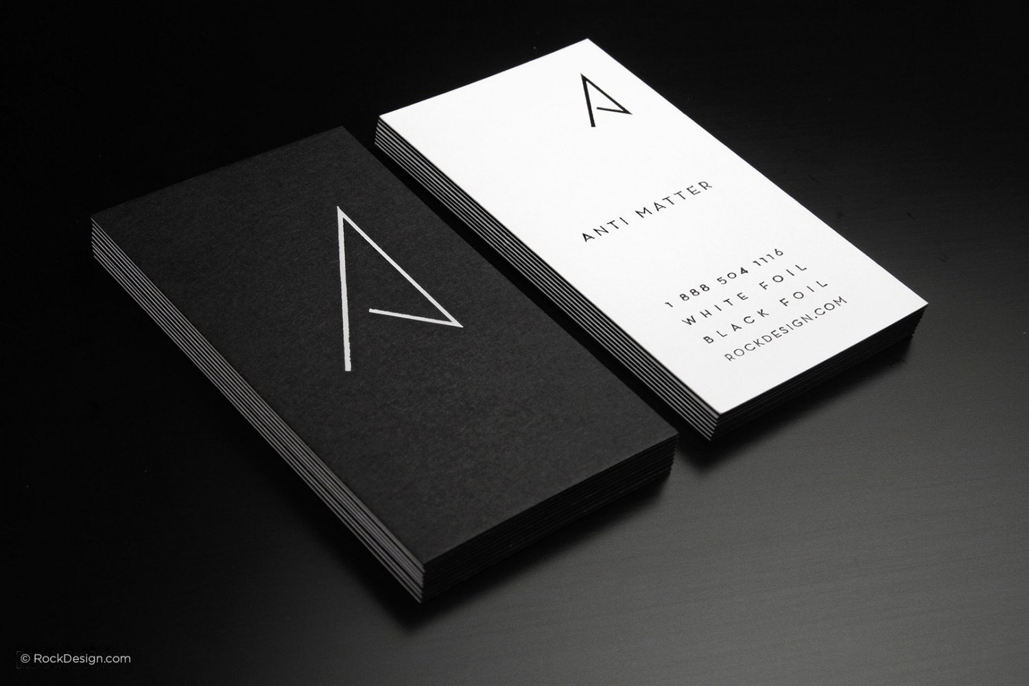 sided 4 templates card business RockDesign.com foil and black  Hot white template