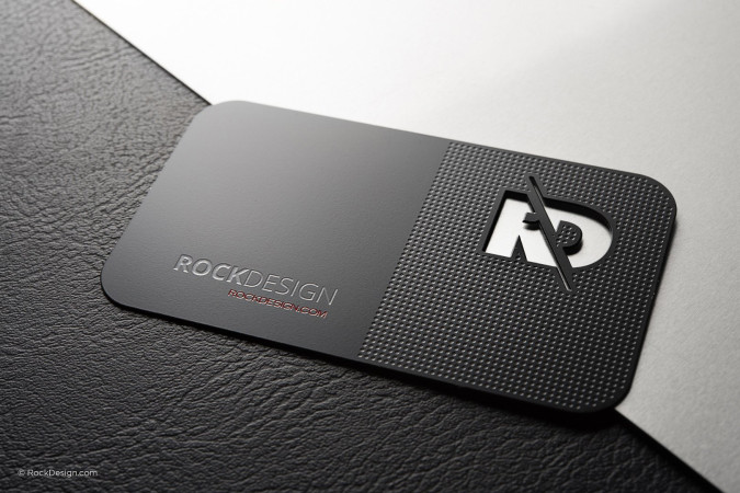 Professional black metal business card template - RD