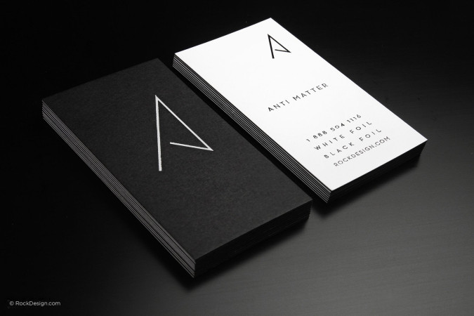 Minimalist modern black and white business card - Anti matter
