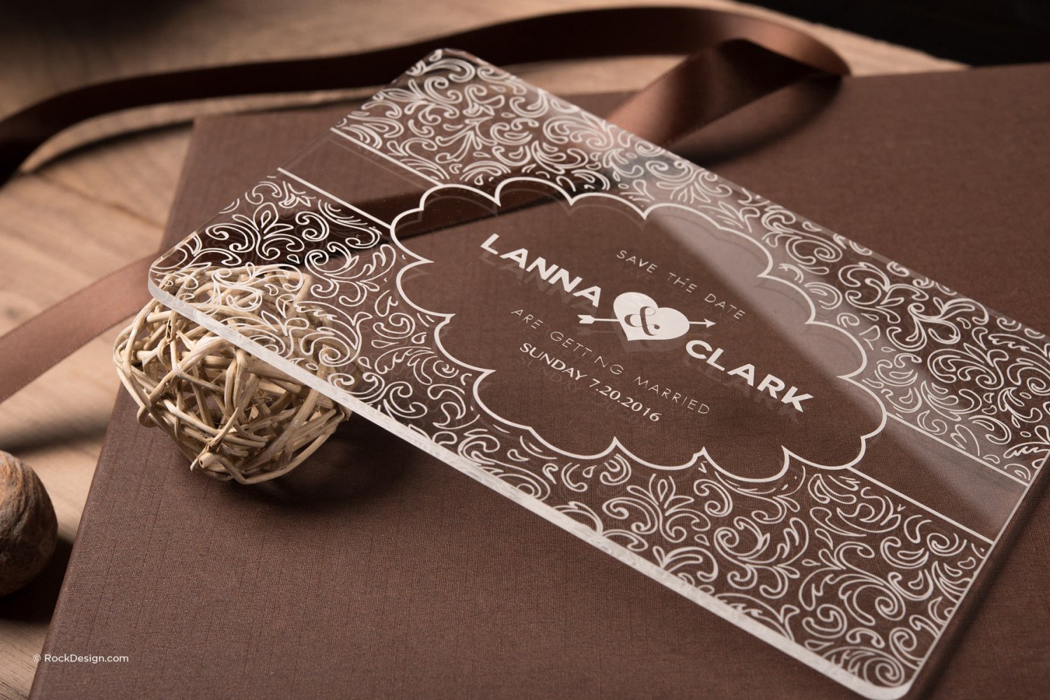 Fancy clear acrylic wedding invitation - Lanna & Clark