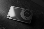 Glossy black metal business card template 1