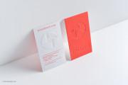 Red/white embossed visit card template 3